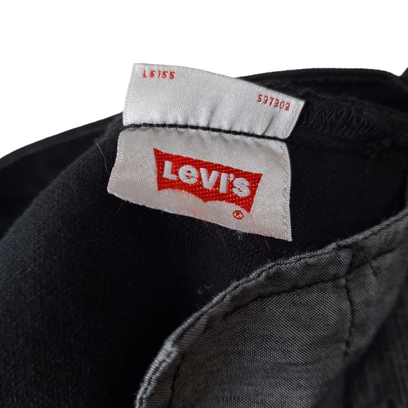 Levi's Black 501 Button Fly 26x30 Straight Leg Original Fit Frayed Raw Hem Jeans - Picture 12 of 15